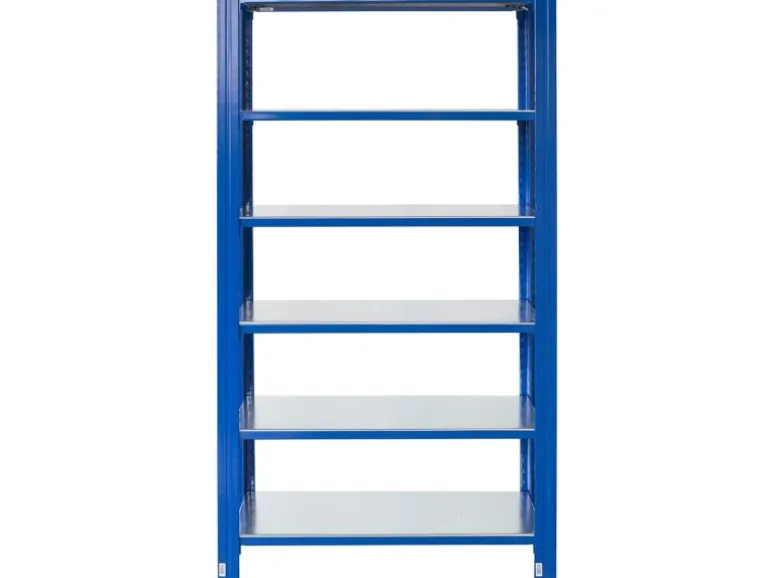 Ar Shelving T Profile Steckregal Blau & Verzinkt 250 x 60 x 50 cm 6 Böden 180 kg