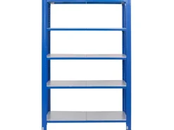Ar Shelving T Profile Steckregal Blau & Verzinkt 200x120x50 cm 5 Böden 180 kg