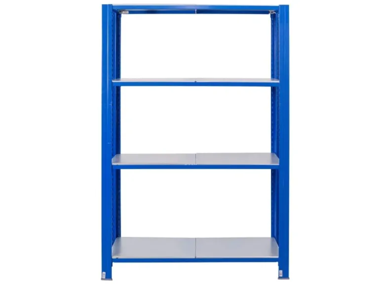Ar Shelving T Profile Steckregal Blau & Verzinkt 200x120x30 cm 4 Böden 180 kg