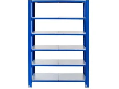 Ar Shelving T Profile Steckregal Blau & Verzinkt 250x120x50 cm 6 Böden 180 kg