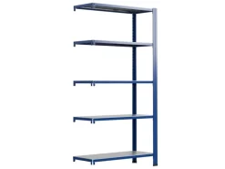 Ar Shelving T Profile Zusatzmodul Blau & Verzinkt 250x80x40 cm 5 Böden 180 kg