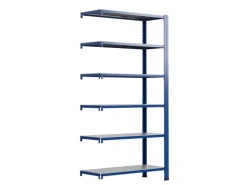 Ar Shelving T Profile Zusatzmodul Blau & Verzinkt 250x80x30 cm 6 Böden 180 kg
