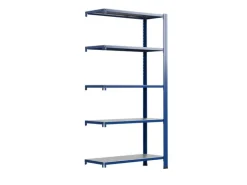 Ar Shelving T Profile Zusatzmodul Blau & Verzinkt 250x100x30 cm 5 Böden 180 kg