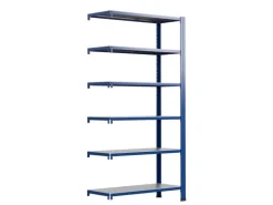 Ar Shelving T Profile Zusatzmodul Blau & Verzinkt 250x60x40 cm 6 Böden 180 kg