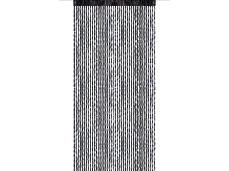 Arsvita Fadenvorhang Fadengardine Gardine Vorhang Metall-Optik 140 cm x 250 cm Stangendurchzug Schwarz