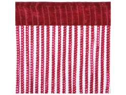Arsvita Fadenvorhang Fadengardine Gardine Vorhang Metall-Optik 140 cm x 250 cm Stangendurchzug Rot