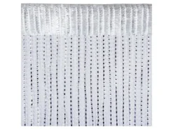 Arsvita Fadenvorhang Fadengardine Gardine Vorhang Metall-Optik 140 cm x 250 cm Stangendurchzug Weiß