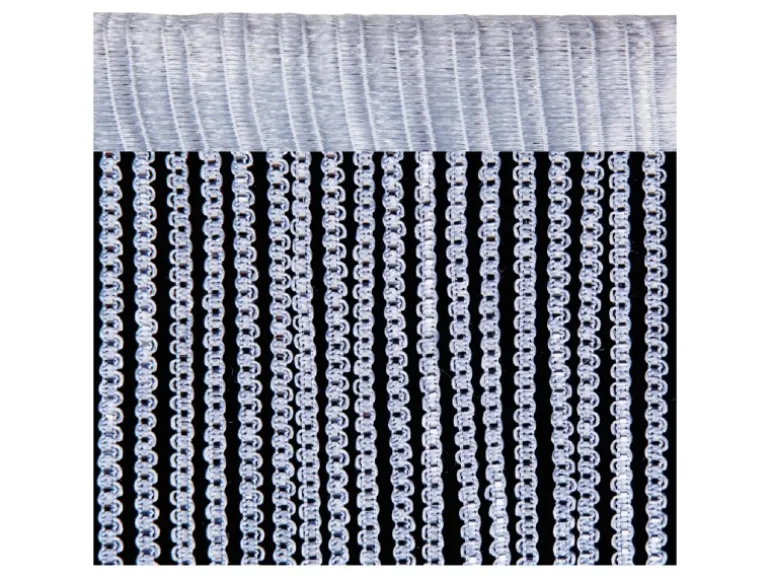 Arsvita Fadenvorhang Metall Optik Gardine Vorhang Lurex Universalband Silber 140 cm x 250 cm