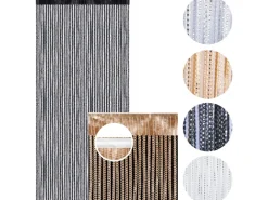 Arsvita Fadenvorhang Metall Optik Gardine Vorhang Lurex Universalband Weiß 140 cm x 250 cm