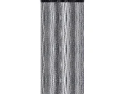Arsvita Fadenvorhang Metall Optik Gardine Vorhang Lurex Universalband Schwarz 140 cm x 250 cm