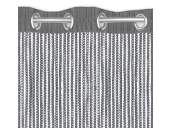 Arsvita Fadenvorhang Trennvorhang Dekoschal Gardine Metall-Optik Ösen 140 cm x 250 cm Anthrazit