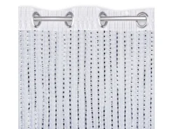 Arsvita Fadenvorhang Trennvorhang Dekoschal Gardine Metall-Optik Ösen 140 cm x 250 cm Perlweiß