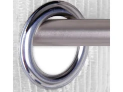 Arsvita Fadenvorhang Trennvorhang Dekoschal Gardine Metall-Optik Ösen 140 cm x 250 cm Perlweiß