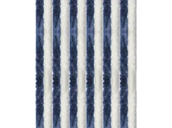 Arsvita Flauschvorhang Flauschgardine Vorhang 100 cm x 200 cm Unistreifen Dunkelblau Weiß