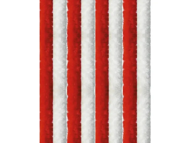 Arsvita Flauschvorhang Flauschgardine Vorhang 90 cm x 200 cm Unistreifen Rot Weiß