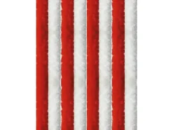 Arsvita Flauschvorhang Flauschgardine Vorhang 100 cm x 220 cm Unistreifen Rot Weiß