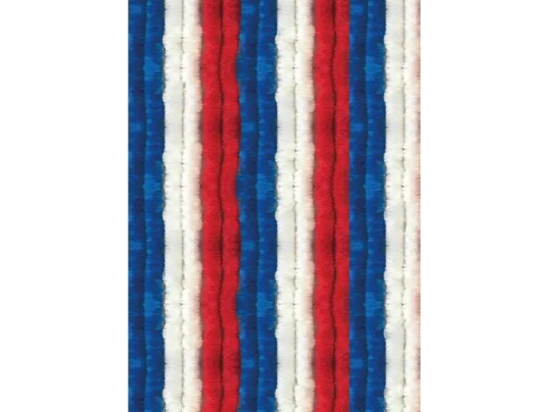 Arsvita Flauschvorhang Flauschgardine Vorhang 56 cm x 185 cm Unistreifen Rot Weiß Blau