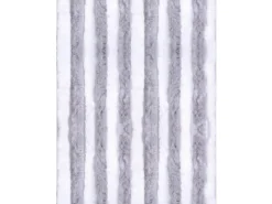 Arsvita Flauschvorhang Flauschgardine Vorhang 100 cm x 200 cm Unistreifen Hellgrau Weiß
