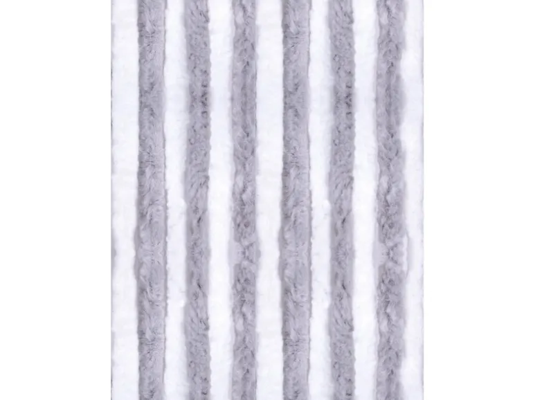 Arsvita Flauschvorhang Flauschgardine Vorhang 100 cm x 200 cm Unistreifen Hellgrau Weiß