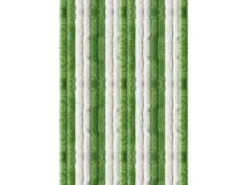 Arsvita Flauschvorhang Flauschgardine Vorhang 100 cm x 220 cm Unistreifen Grün Weiß