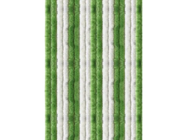Arsvita Flauschvorhang Flauschgardine Vorhang 100 cm x 220 cm Unistreifen Grün Weiß