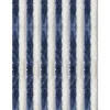 Arsvita Flauschvorhang Flauschgardine Vorhang 140 cm x 200 cm Unistreifen Dunkelblau Weiß