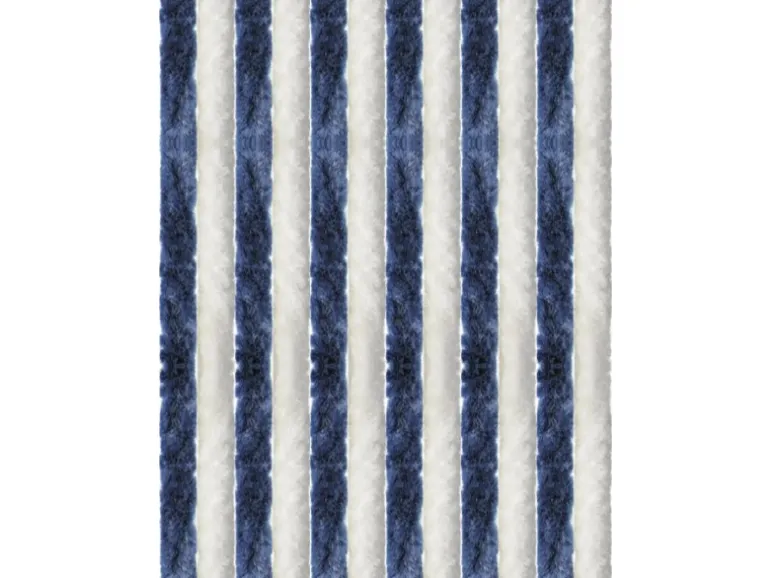Arsvita Flauschvorhang Flauschgardine Vorhang 140 cm x 200 cm Unistreifen Dunkelblau Weiß