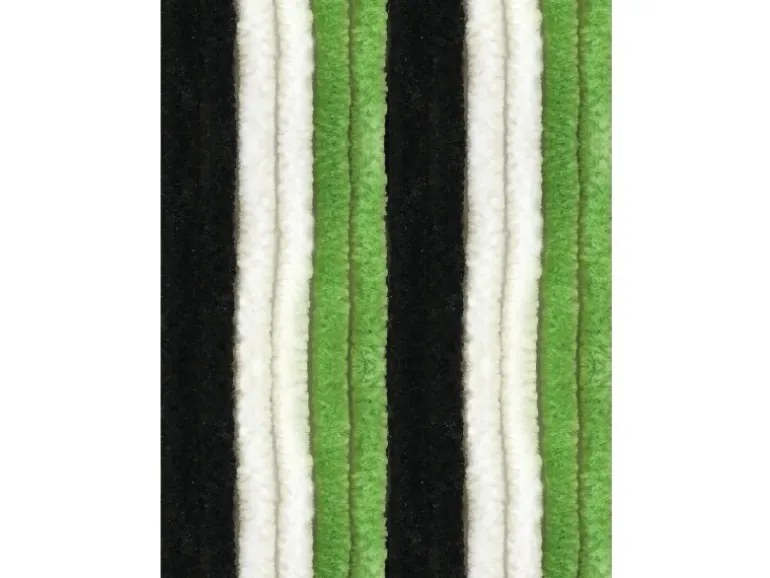 Arsvita Flauschvorhang Flauschgardine Vorhang 90 cm x 220 cm Unistreifen Schwarz Grün Weiß