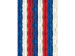 Arsvita Flauschvorhang Flauschgardine Vorhang 140 cm x 200 cm Unistreifen Rot Weiß Blau