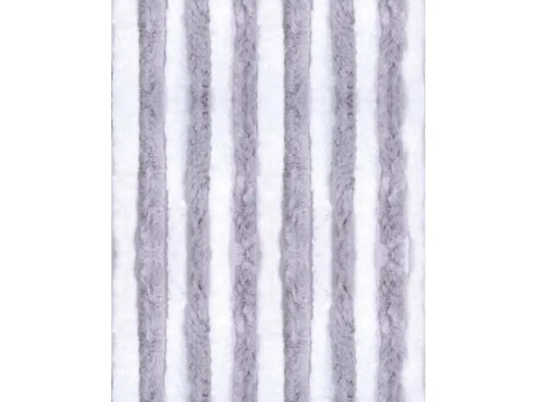 Arsvita Flauschvorhang Flauschgardine Vorhang 100 cm x 220 cm Unistreifen Hellgrau Weiß
