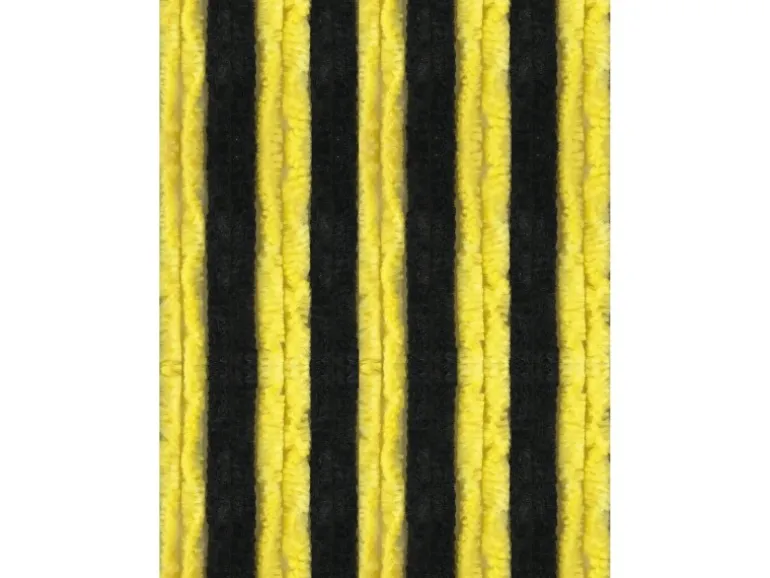 Arsvita Flauschvorhang Flauschgardine Vorhang 120 cm x 200 cm Unistreifen Schwarz Gelb