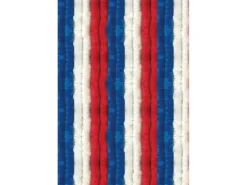 Arsvita Flauschvorhang Flauschgardine Vorhang 100 cm x 220 cm Unistreifen Rot Weiß Blau