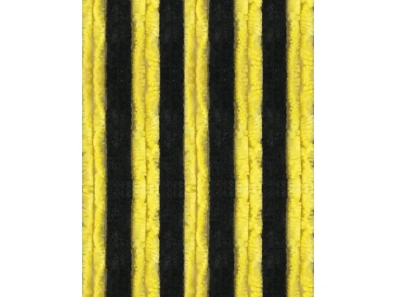 Arsvita Flauschvorhang Flauschgardine Vorhang 140 cm x 220 cm Unistreifen Schwarz Gelb