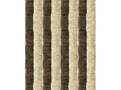 Arsvita Flauschvorhang Flauschgardine Vorhang 90 cm x 220 cm Unistreifen Beige Braun