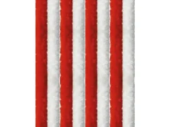 Arsvita Flauschvorhang Flauschgardine Vorhang 90 cm x 220 cm Unistreifen Rot Weiß