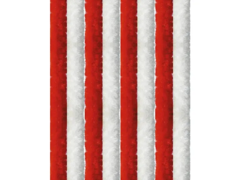 Arsvita Flauschvorhang Flauschgardine Vorhang 90 cm x 220 cm Unistreifen Rot Weiß