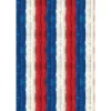 Arsvita Flauschvorhang Flauschgardine Vorhang 140 cm x 220 cm Unistreifen Rot Weiß Blau