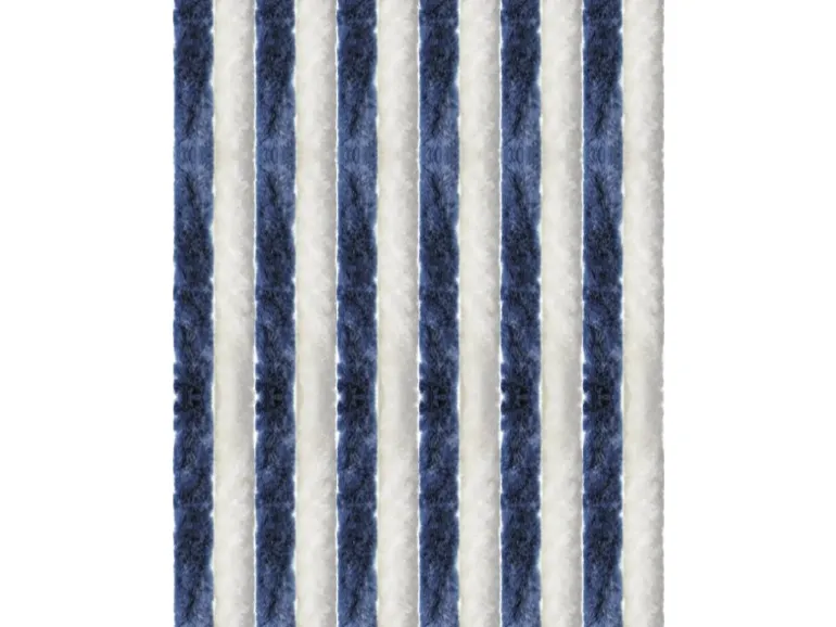 Arsvita Flauschvorhang Flauschgardine Vorhang 90 cm x 220 cm Unistreifen Dunkelblau Weiß
