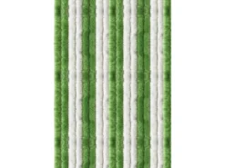 Arsvita Flauschvorhang Flauschgardine Vorhang 140 cm x 200 cm Unistreifen Grün Weiß