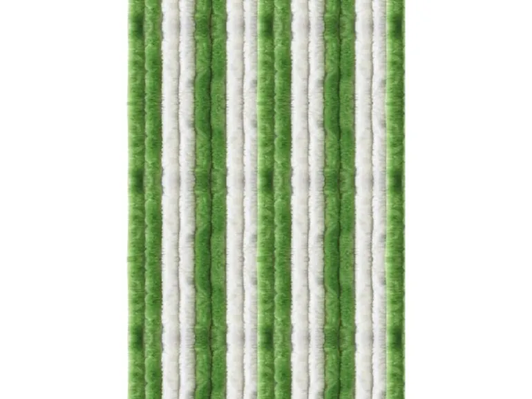 Arsvita Flauschvorhang Flauschgardine Vorhang 140 cm x 200 cm Unistreifen Grün Weiß