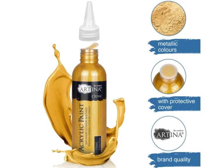 Artina Metallic Crylic Acrylfarbenset 6x150 ml