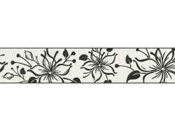 A.S. Création Bordüre Blume Stick Up Schwarz-Weiß