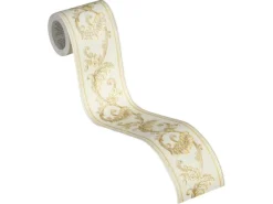 A.S. Création Borte selbstklebend Barock 5 m x 8 cm Gold-Weiß