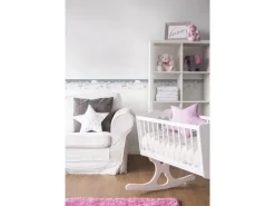 A.S. Création Borte selbstklebend Wolken Kinderzimmer 5 m x 15 cm Grau-Rosa