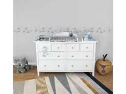 A.S. Création Borte selbstklebend Meerestiere Kinderzimmer 5 m x 15 cm Weiß-Blau