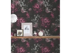 A.S. Création Vliestapete Blumen Lila Schwarz