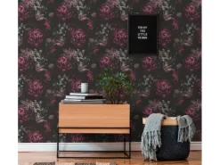 A.S. Création Vliestapete Blumen Lila Schwarz