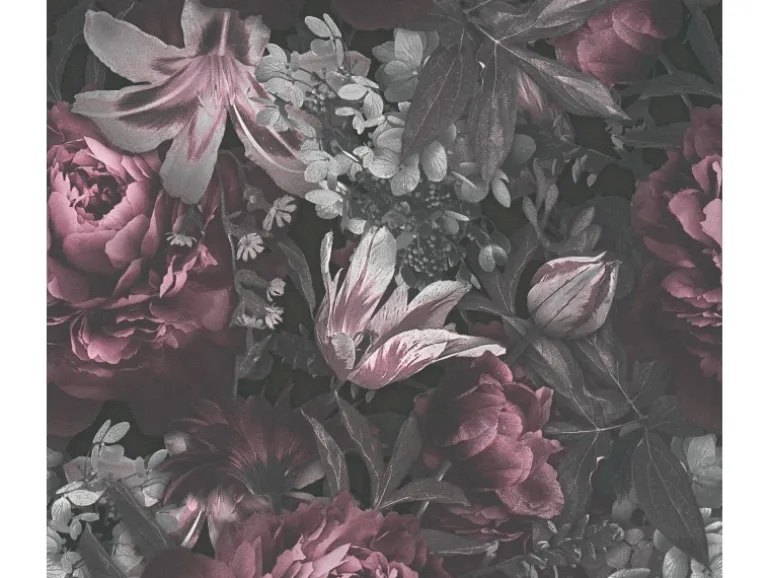 A.S. Création Vliestapete Rosen Grau Rosa