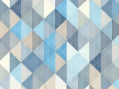 A.S. Création Vliestapete Trendwall Muster Blau-Creme FSC®