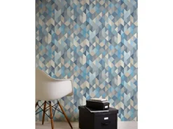 A.S. Création Vliestapete Trendwall Muster Blau-Creme FSC®
